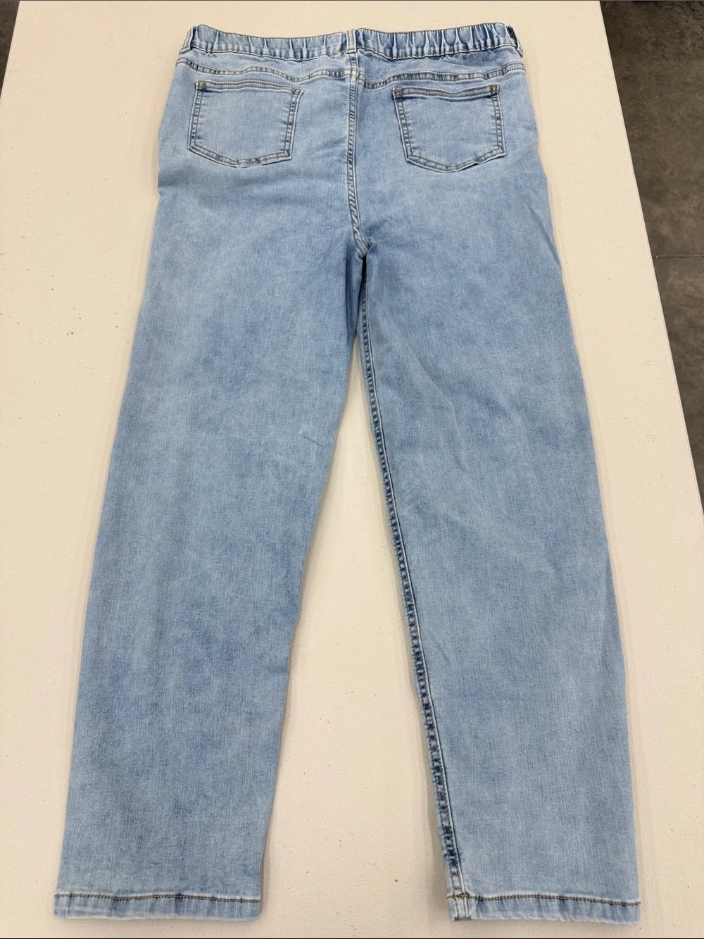 Girls Straight Leg Jeans in Light Blue Wash 16.5 Plus Stetch